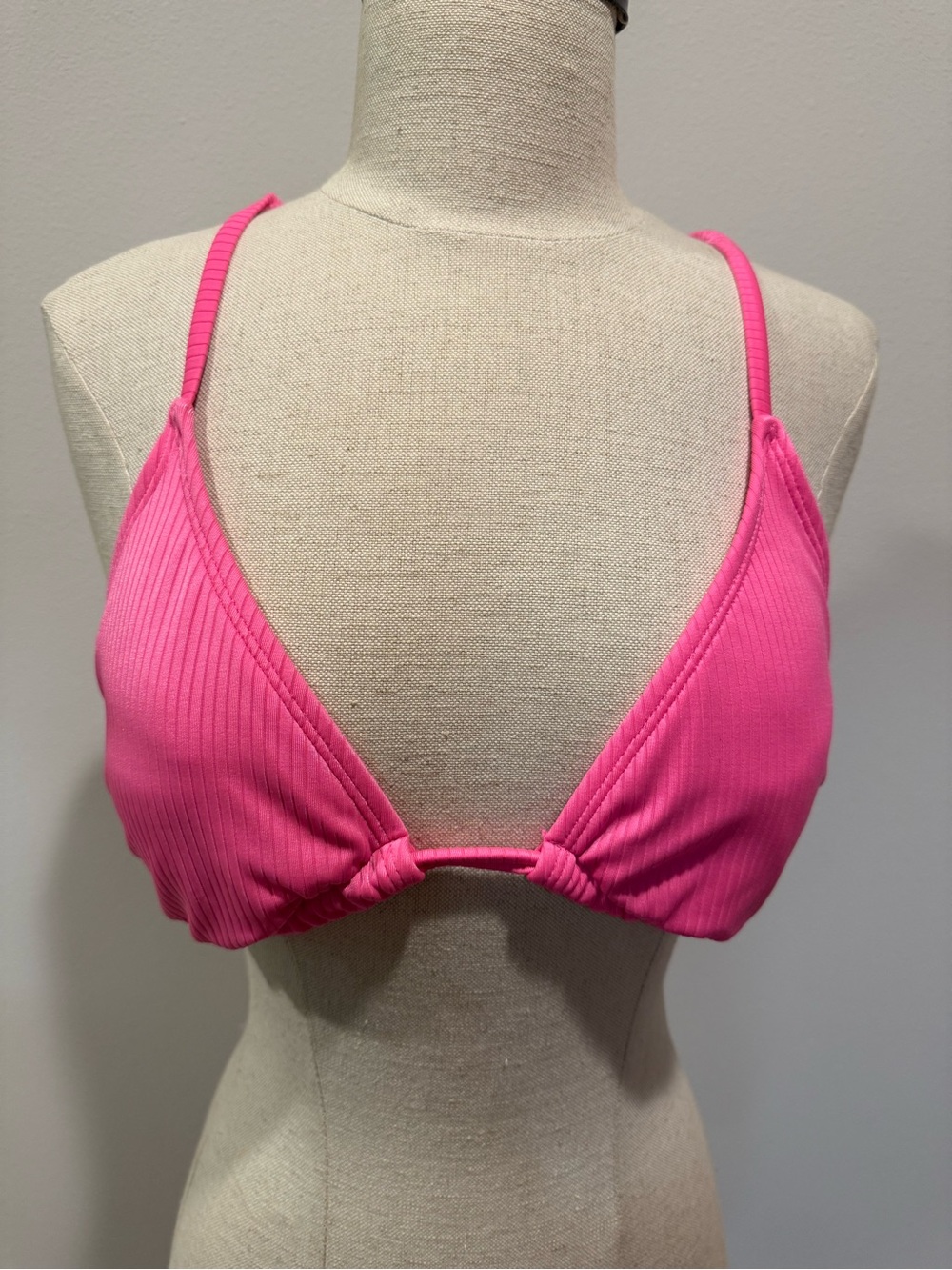 Wild Fable Pink Ribbed Triangle Top